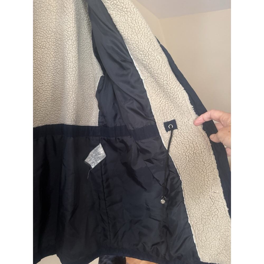 Nautica Microfiber Zip Parka Anorak Jacket with Fleece Trim X Large Navy Unisex - Picture 7 of 10